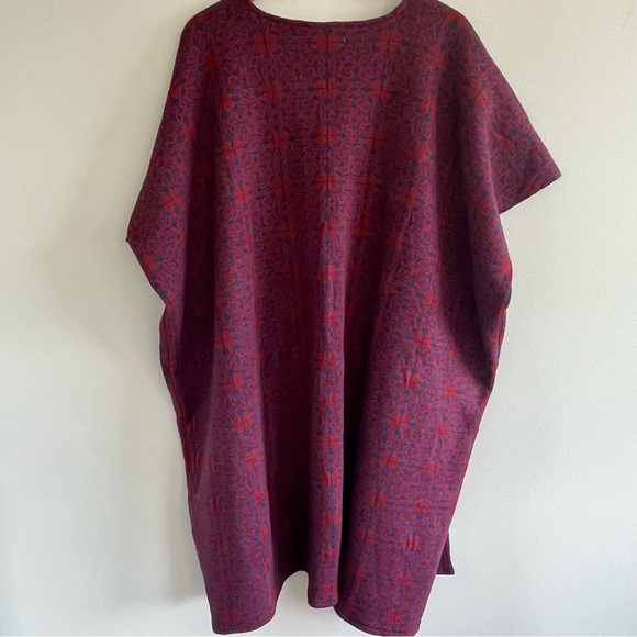 World Market Women's Kimono Cardigan Sweater Burgundy/Blue Abstract Pattern O/S - Picture 4 of 15